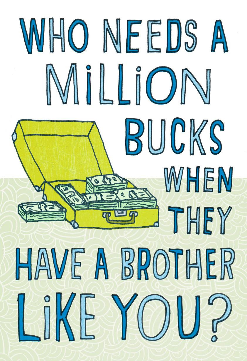 Funny Birthday Card For Brother
 Million Bucks Funny Birthday Card for Brother Greeting
