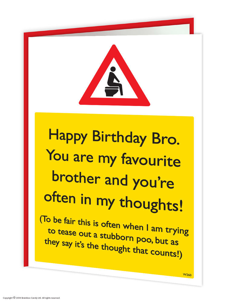 Funny Birthday Card For Brother
 Brainbox Candy Brother Bro Birthday Greeting Cards funny