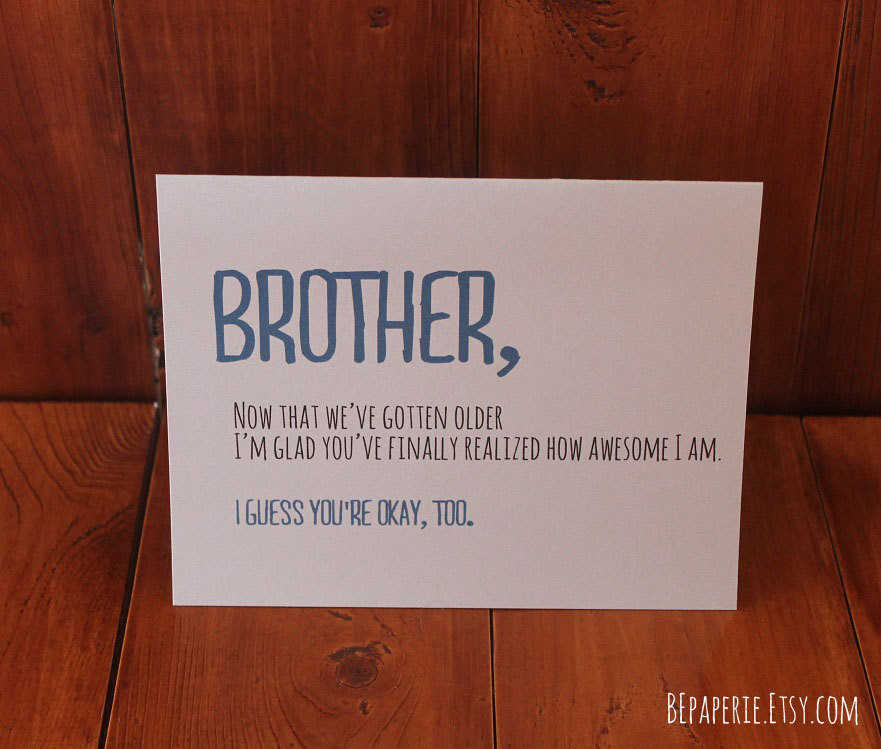 Funny Birthday Card For Brother
 Brother Card Brother Birthday Card Funny Card by