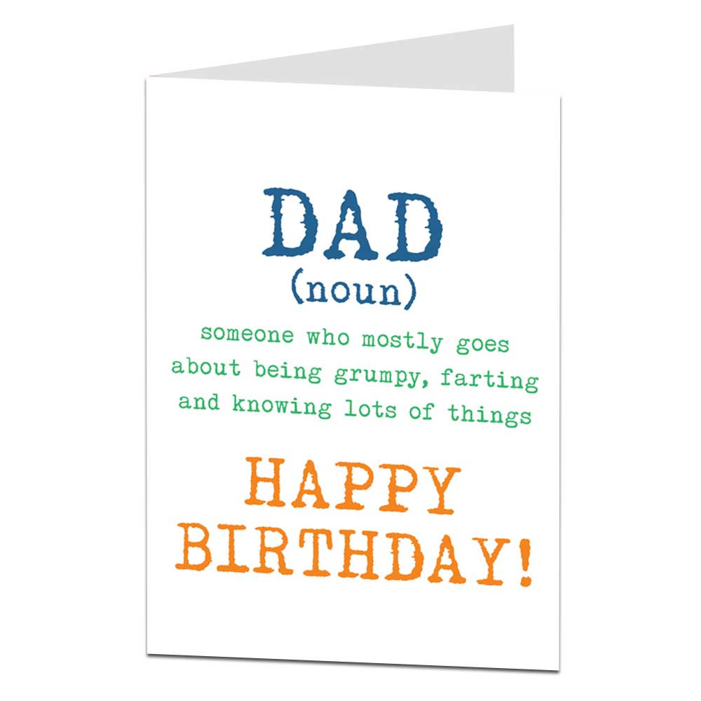 Funny Birthday Card For Dad
 Dad Definition Grumpy Farting Funny Birthday Card