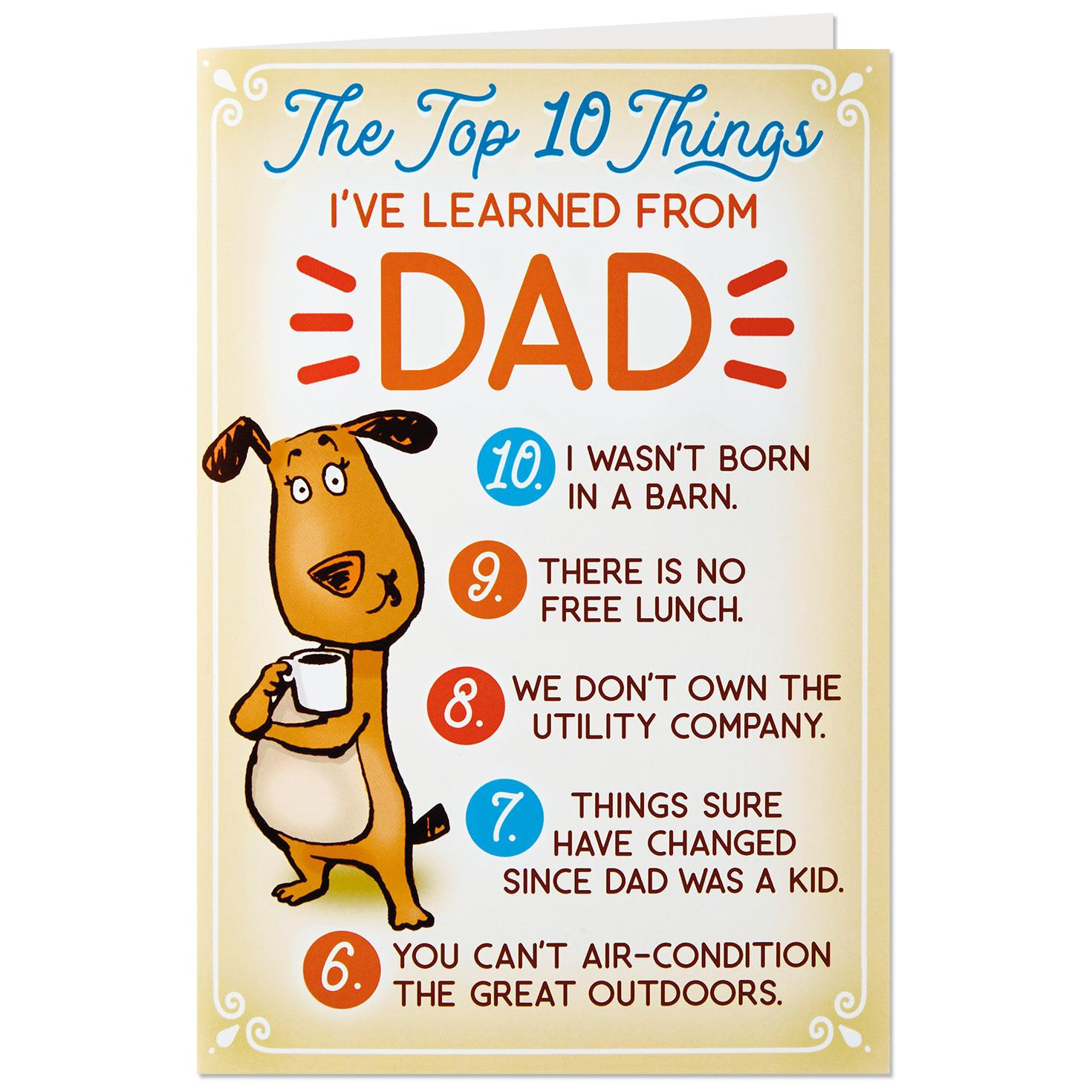 Funny Birthday Card For Dad
 Funny Top 10 Birthday Card for Dad With Button Pin