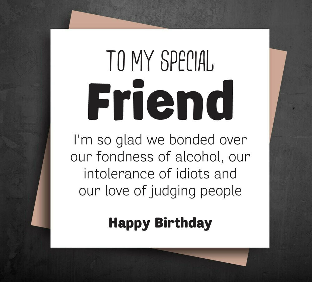 Funny Birthday Card For Friend
 Funny Birthday card best friend t idea wine gin rude