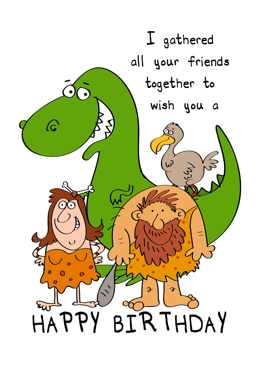 Funny Birthday Card Printable
 Friends Gathered To her Free Birthday Card