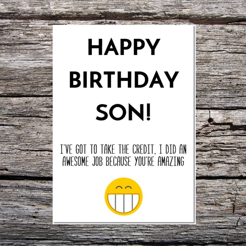 Funny Birthday Cards For Son
 son birthday card funny son birthday card funny happy