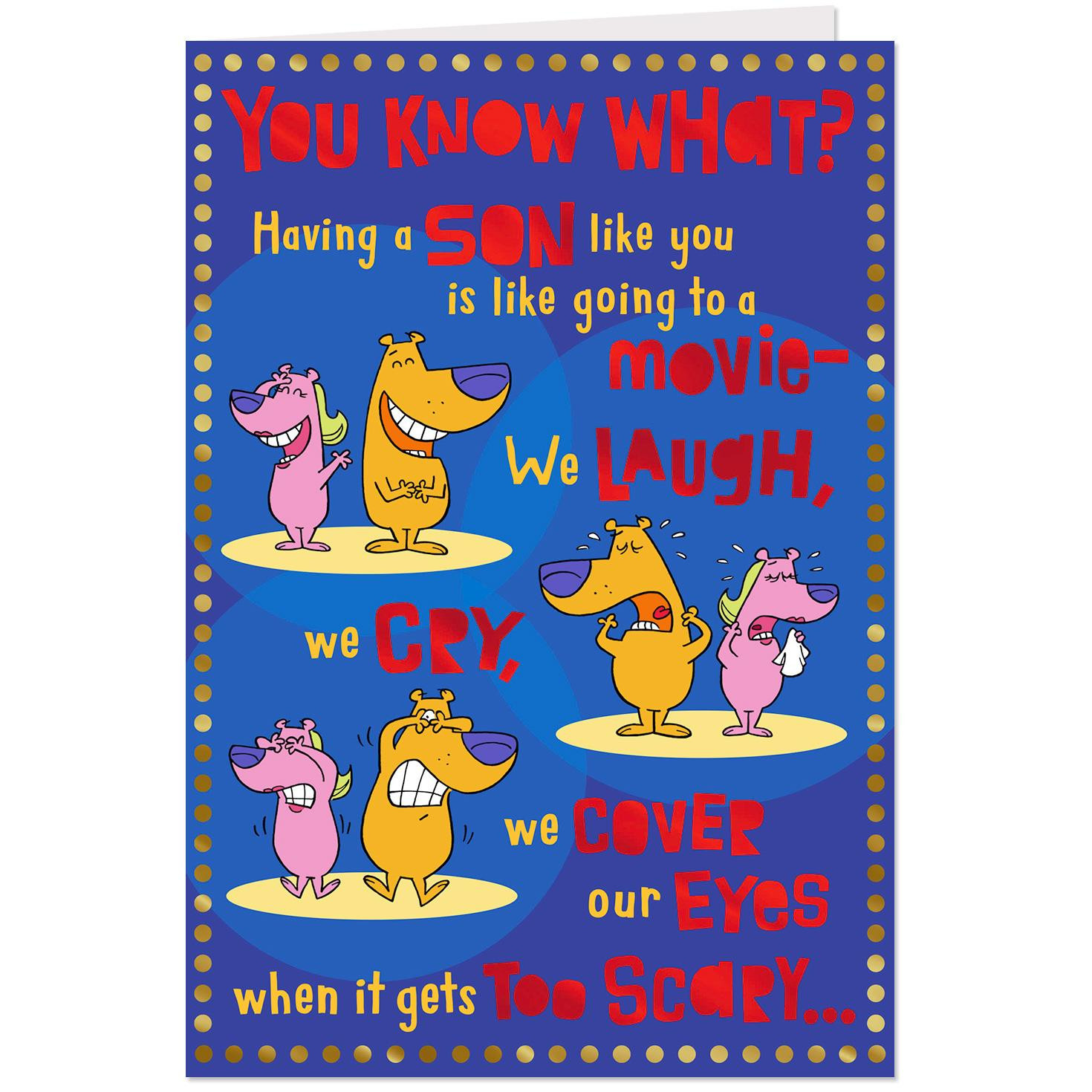 Funny Birthday Cards For Son
 Like a Movie Funny Birthday Card for Son Greeting Cards
