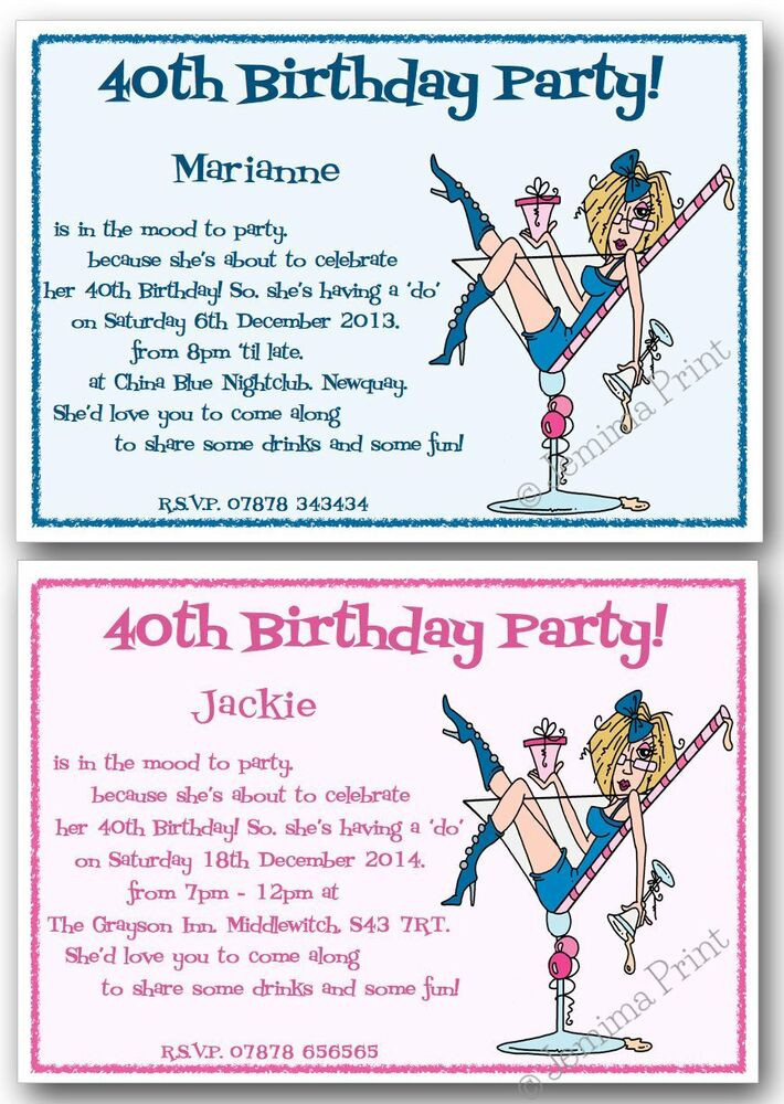 Funny Birthday Invitations
 10x Personalised 18th 21st 30th 40th 50th 60th funny
