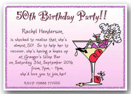 Funny Birthday Invites
 40th 50th 60th 70th 80th 90th personalised funny Birthday