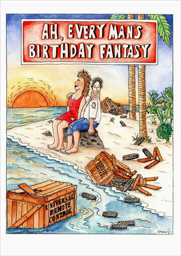Funny Birthday Wishes For A Man
 Every Man s Birthday Fantasy Funny Birthday Card by