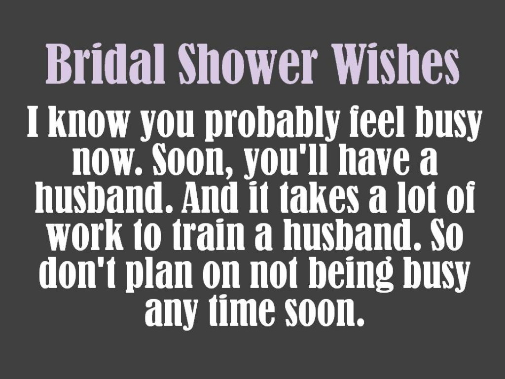 Funny Bridal Shower Quotes For Cards
 Bridal Shower Card Messages