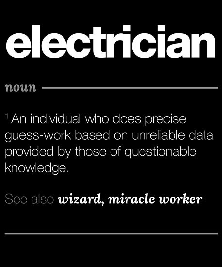 Funny Electrician Quotes
 "Electrician Definition Gift Funny Job Quote Tee" Poster