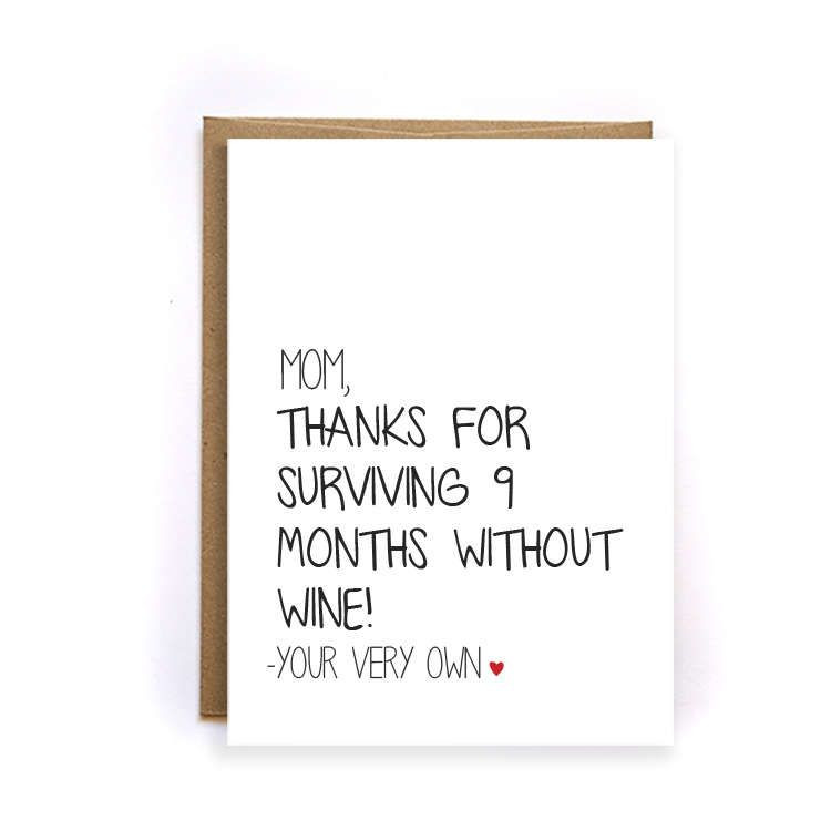 Funny Mom Birthday Quotes From Daughter
 Funny Thank you mom wine card unique Mother s day card