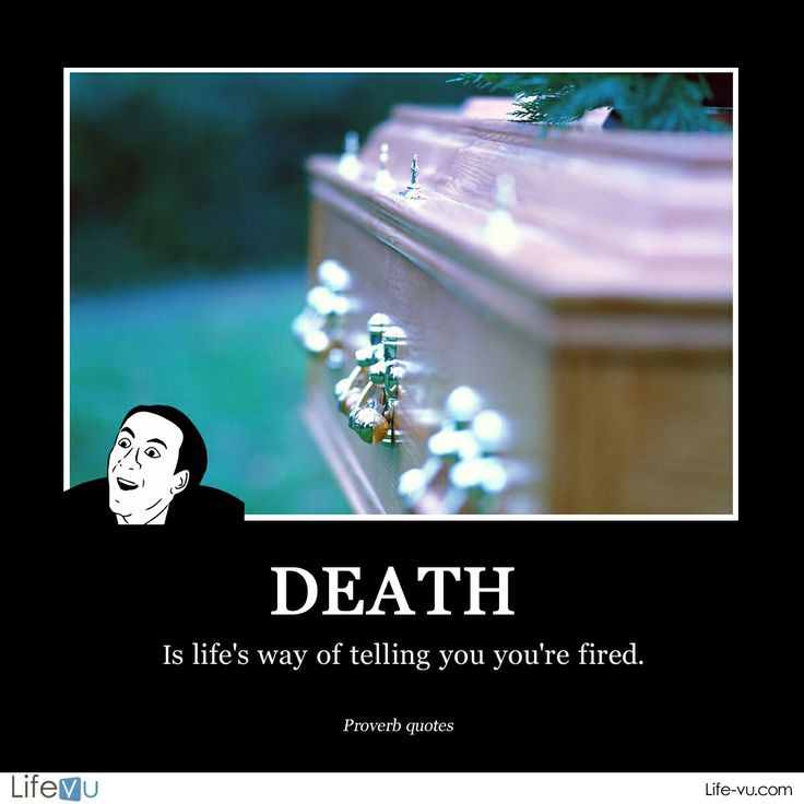 Funny Quotes About Death
 "Death is life s way of saying you re fired " Proverb