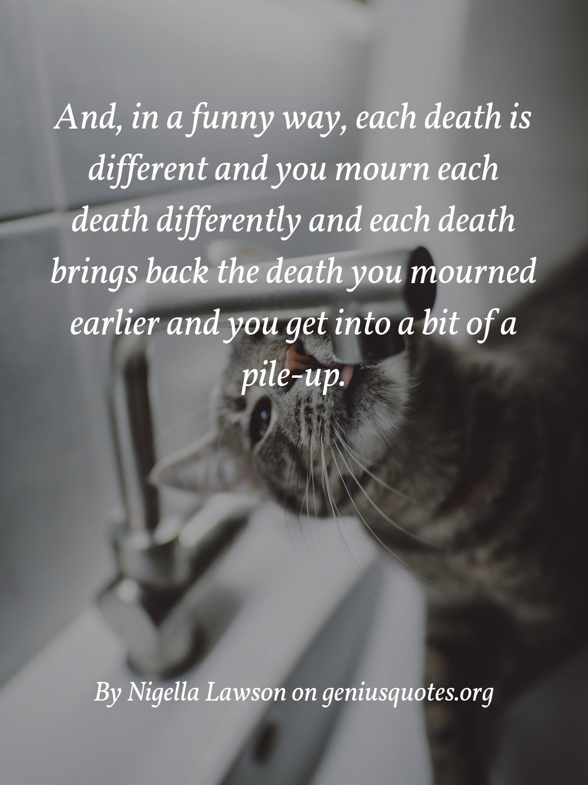 Funny Quotes About Death
 Quote And in a funny way each is different and