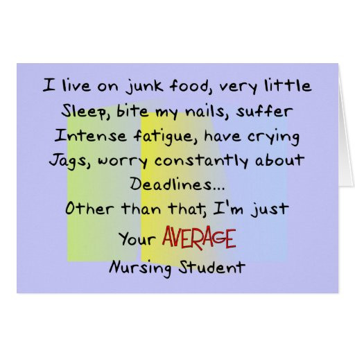 Funny Student Quotes
 Funny Nursing Student Gifts Card