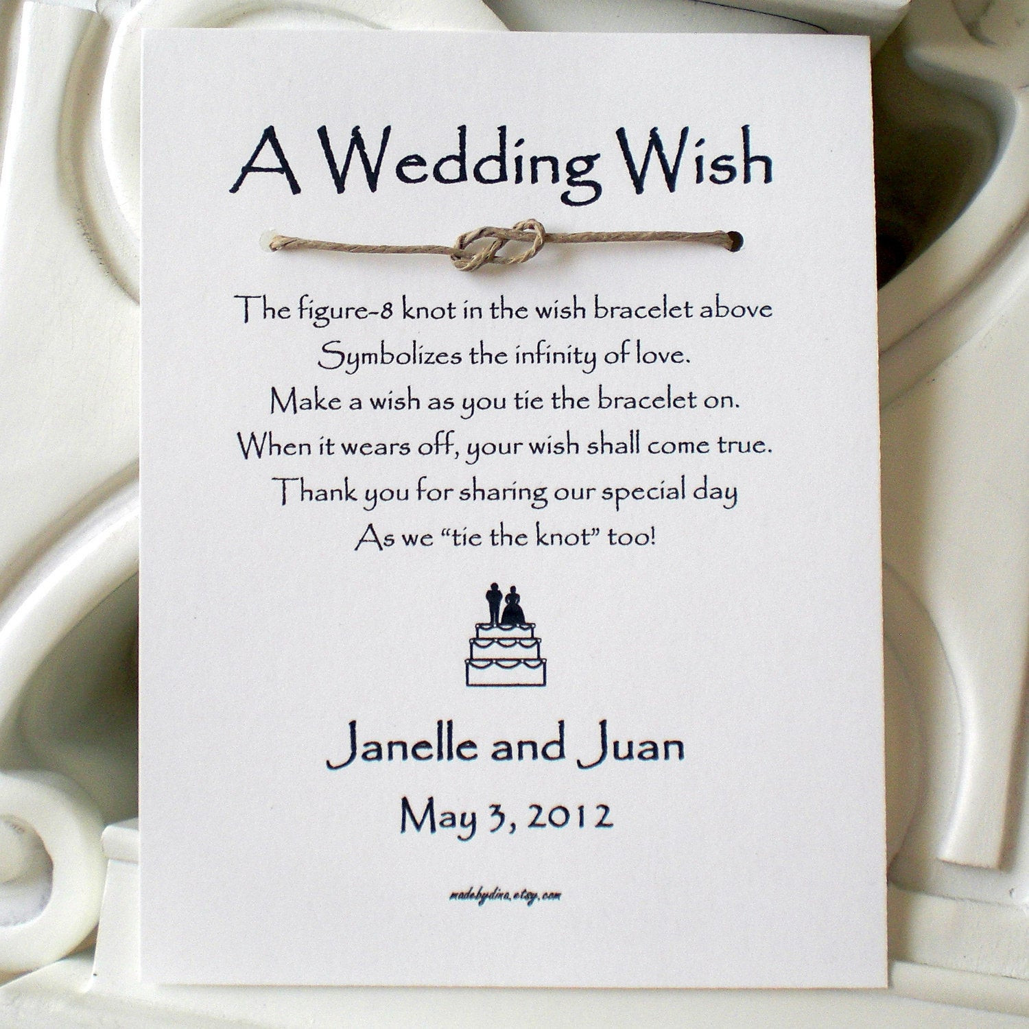 Funny Wedding Quotes For A Card
 Infinity Love Knot A Wedding Wish with Bride and Groom on a
