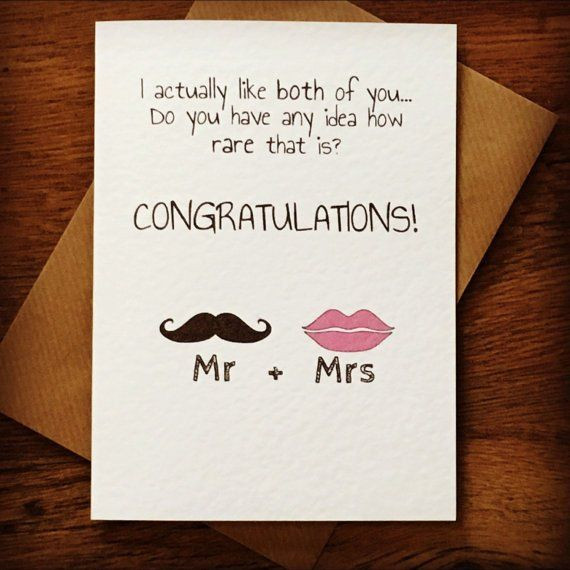 Funny Wedding Quotes For A Card
 Sweet and funny wedding congratulations card
