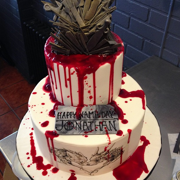 Game Of Thrones Birthday Cake
 Check Out This Blood Spattered ‘Game of Thrones’ Birthday Cake