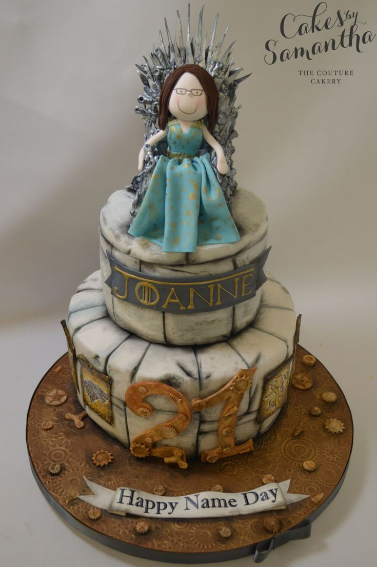 Game Of Thrones Birthday Cake
 Game of Thrones 21st Birthday Cake with model of the