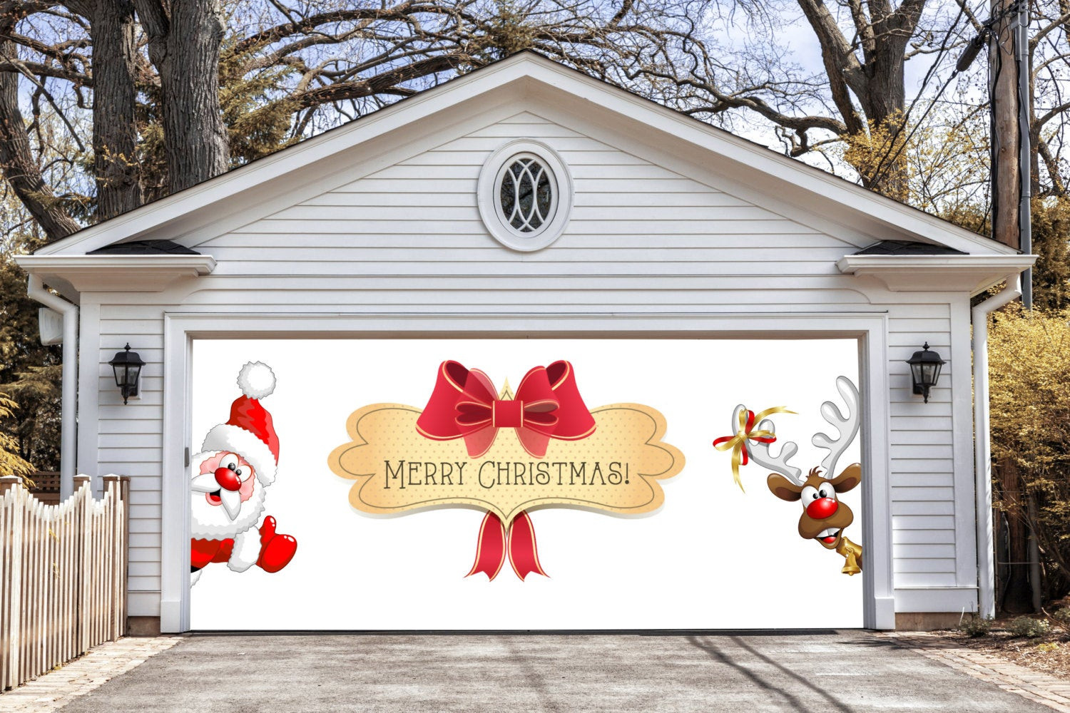 Garage Door Christmas Decorating Ideas
 Merry Christmas Garage Door Covers 3D Banners by DecalHouse