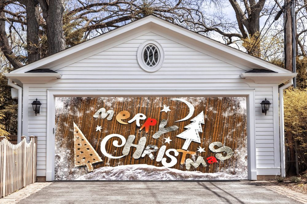 Garage Door Decor
 Christmas Tree Garage Door Covers Banners Outside Home