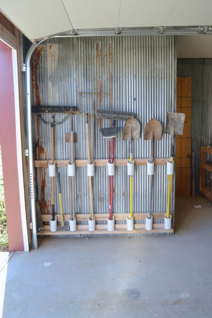 Garage Garden Tool Organizer
 Build a yard tool organizer from PVC