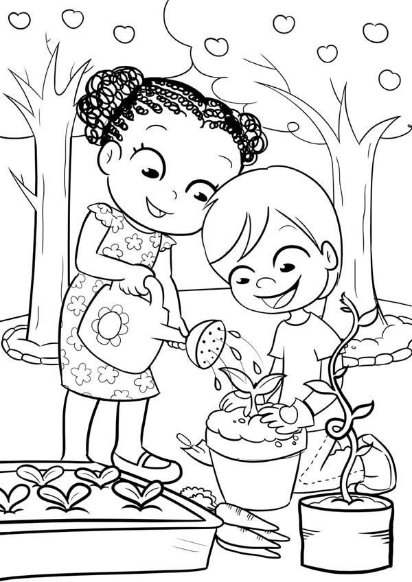 Garden Coloring Pages For Kids
 Gardening This Two Kids is Like Gardening Coloring