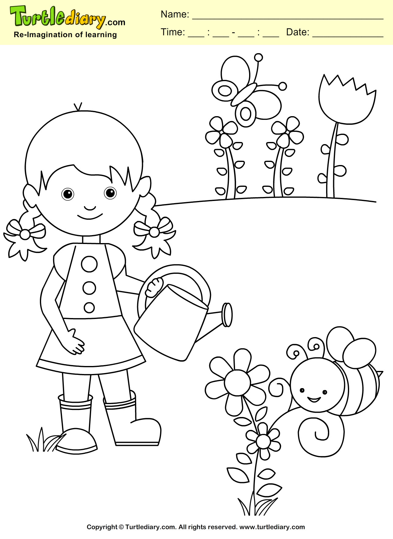 Garden Coloring Pages For Kids
 Garden Coloring Sheet
