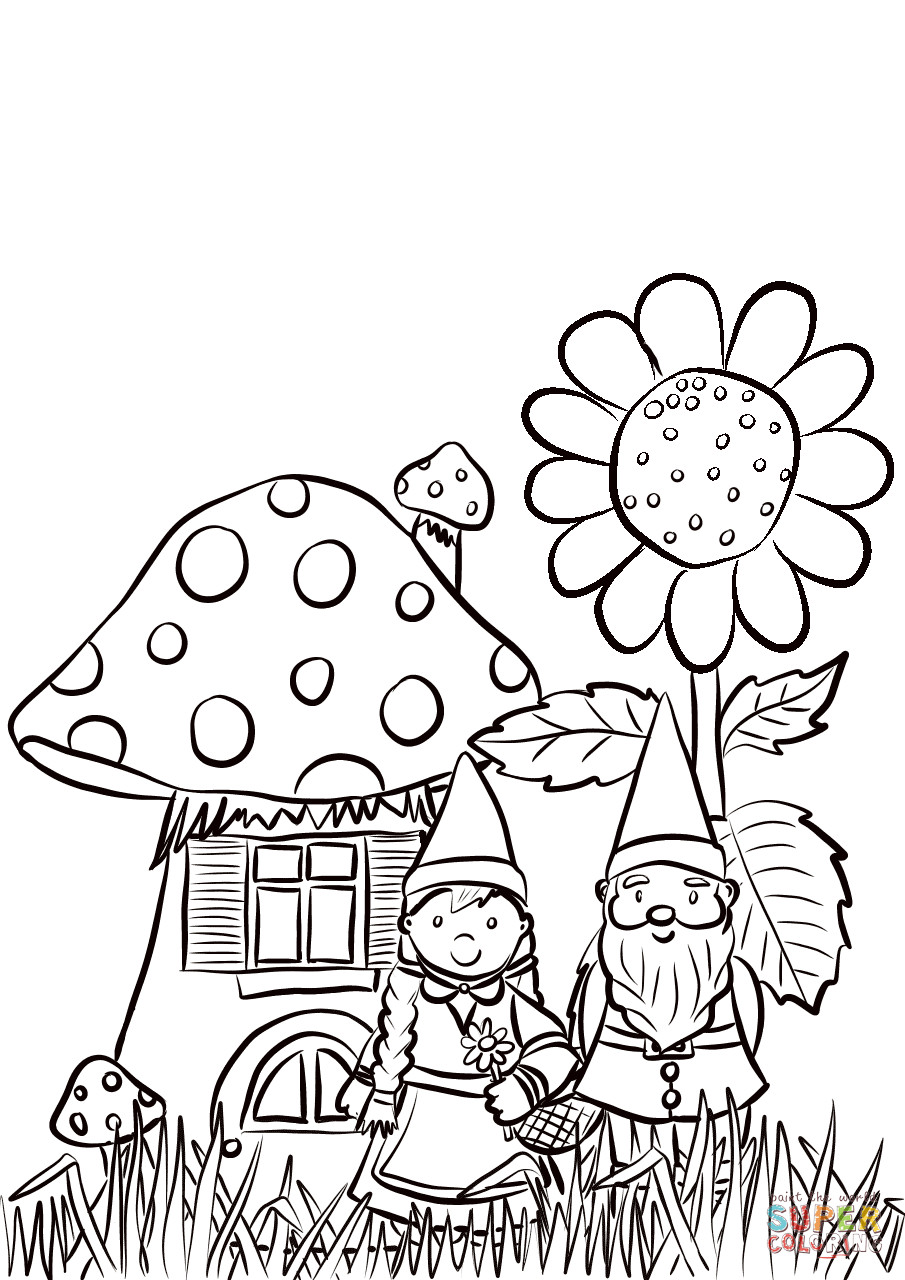 Garden Coloring Pages For Kids
 Gnomes Coloring Pages Learny Kids