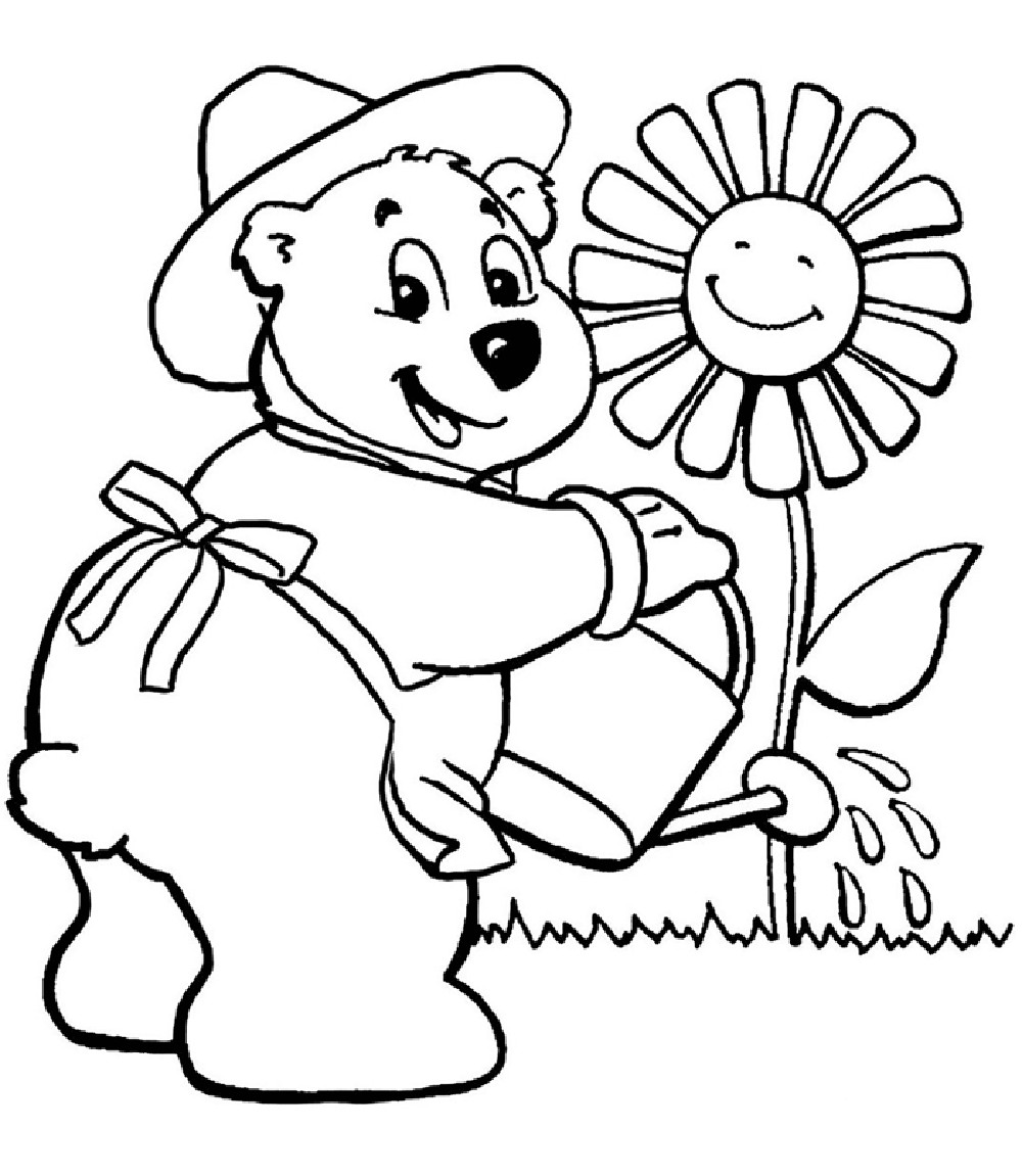 Garden Coloring Pages For Kids
 Kids Gardening Coloring Pages Coloring Home