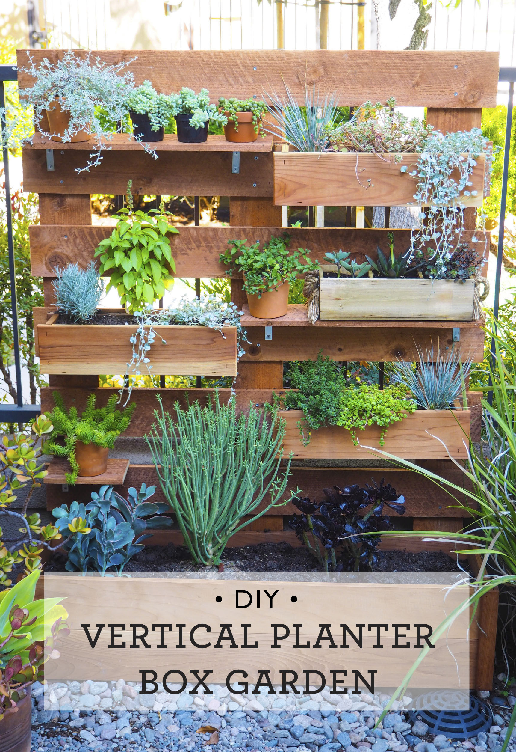 Garden Planter Box DIY
 DIY Vertical Box Planter Garden – Happy Mundane