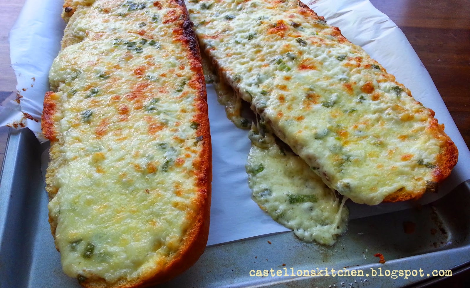 Garlic Bread With Cheese
 Castellon s Kitchen Garlic Cheese Bread
