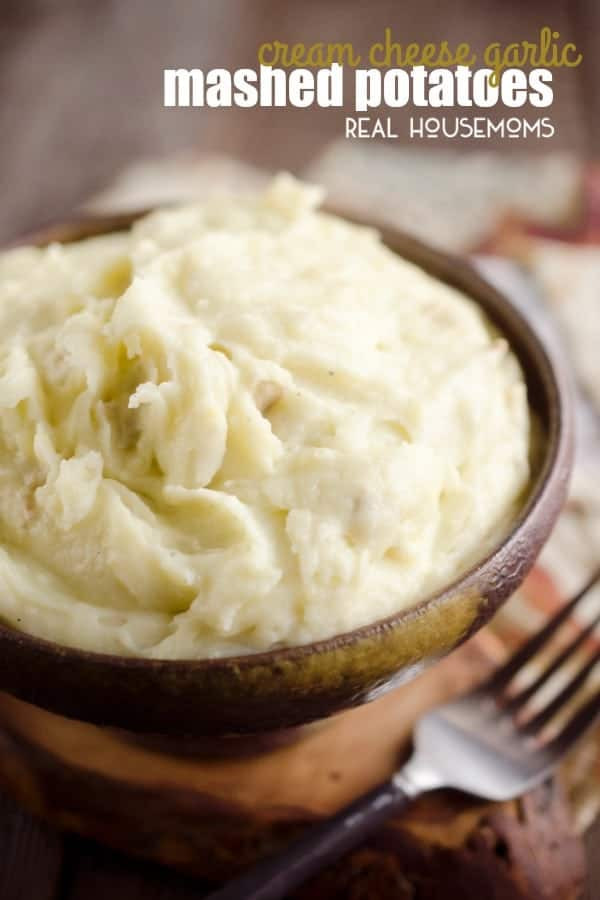 Garlic Mashed Potatoes With Cream Cheese
 Cream Cheese Garlic Mashed Potatoes ⋆ Real Housemoms