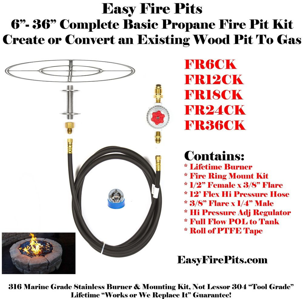 Gas Fire Pit Kits DIY
 FR6CK BASIC PROPANE DIY GAS FIRE PIT KIT & 6" LIFETIME