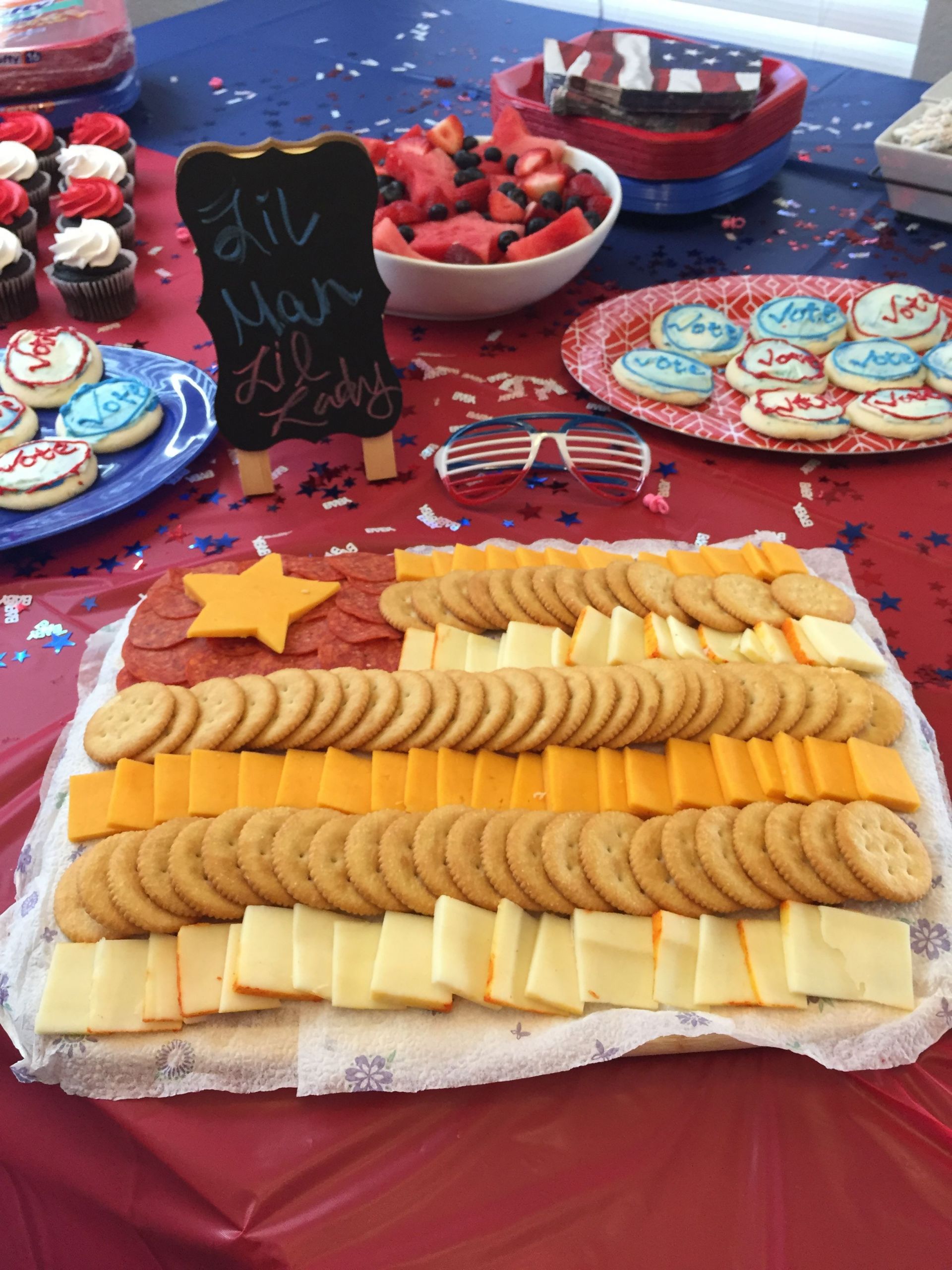Gender Reveal Party Food Ideas During Pregnancy
 Gender reveal finger foods 4th of July themed