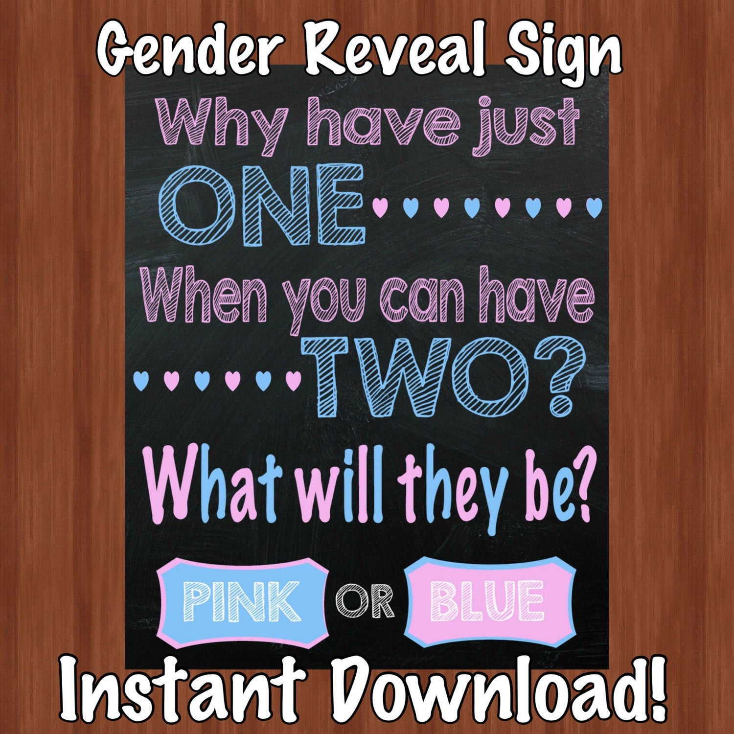 Gender Reveal Party Ideas For Twins
 Twin Gender Reveal Sign Gender Reveal Party Sign Twin