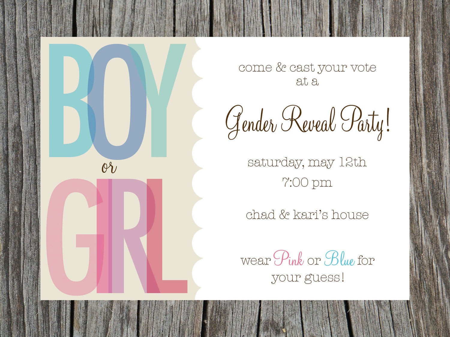 Gender Reveal Party Invitation Ideas
 Gender Reveal Party Invitation Printable by PrintYourHeartOut