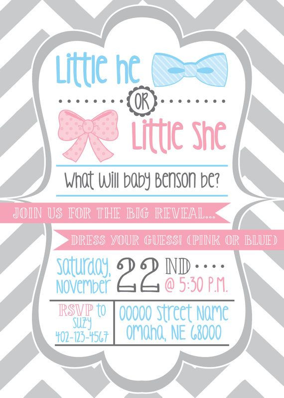 Gender Reveal Party Invitation Ideas
 Free Printable Gender Reveal Invitations