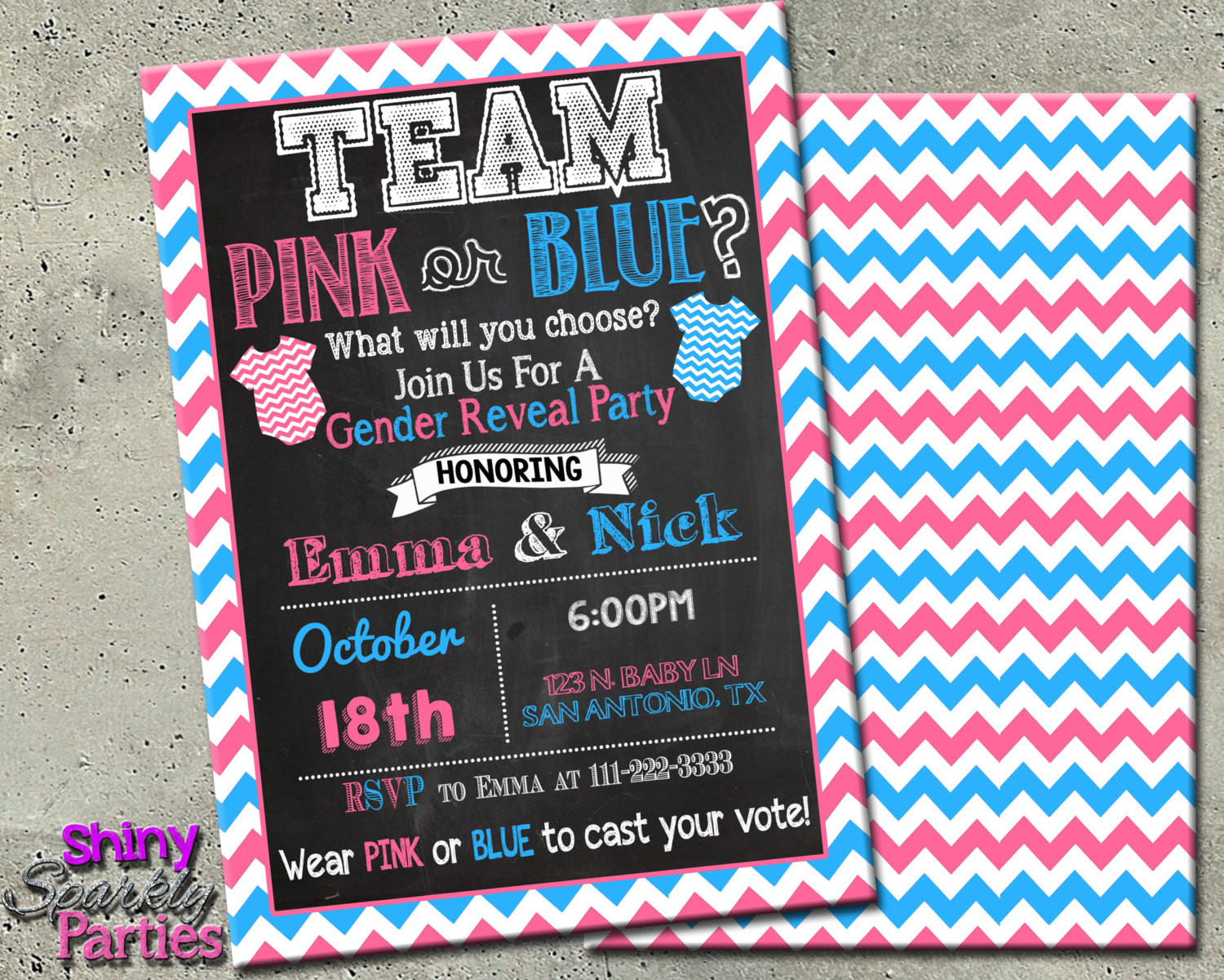 Gender Reveal Party Invitation Ideas
 GENDER REVEAL INVITATION Team Pink or Blue Gender Reveal