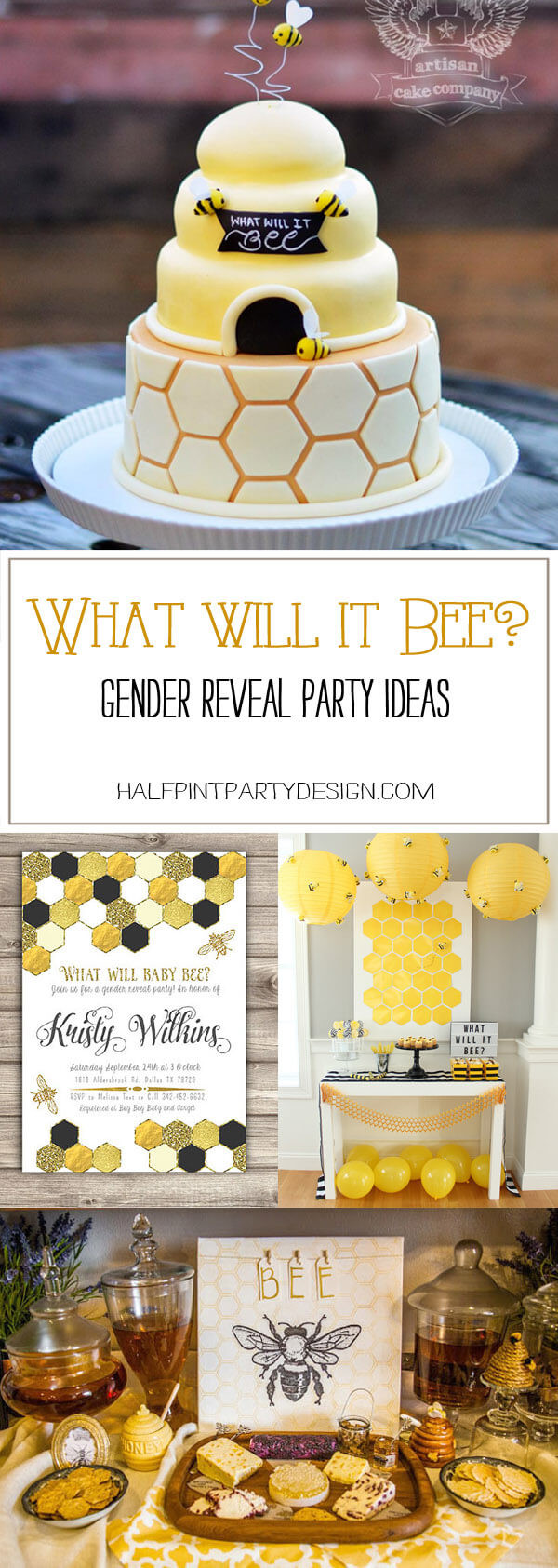Gender Reveal Theme Party Ideas
 What Will it Bee Gender Reveal Party Ideas Halfpint