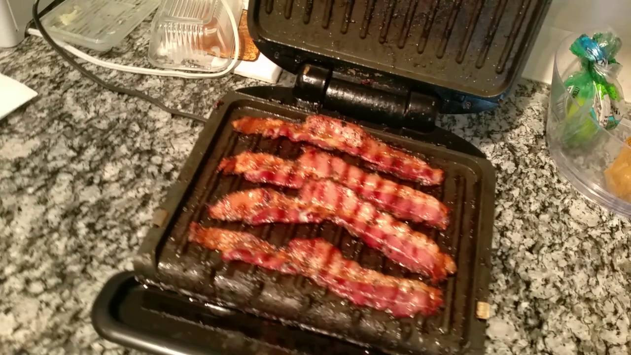 George Foreman Grill Hot Dogs
 Bacon on the Foreman grill