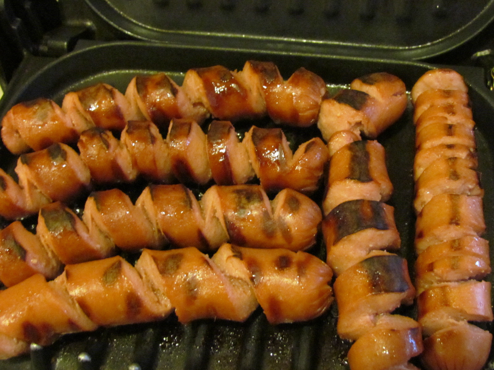 George Foreman Grill Hot Dogs
 Spiral Hot Dogs