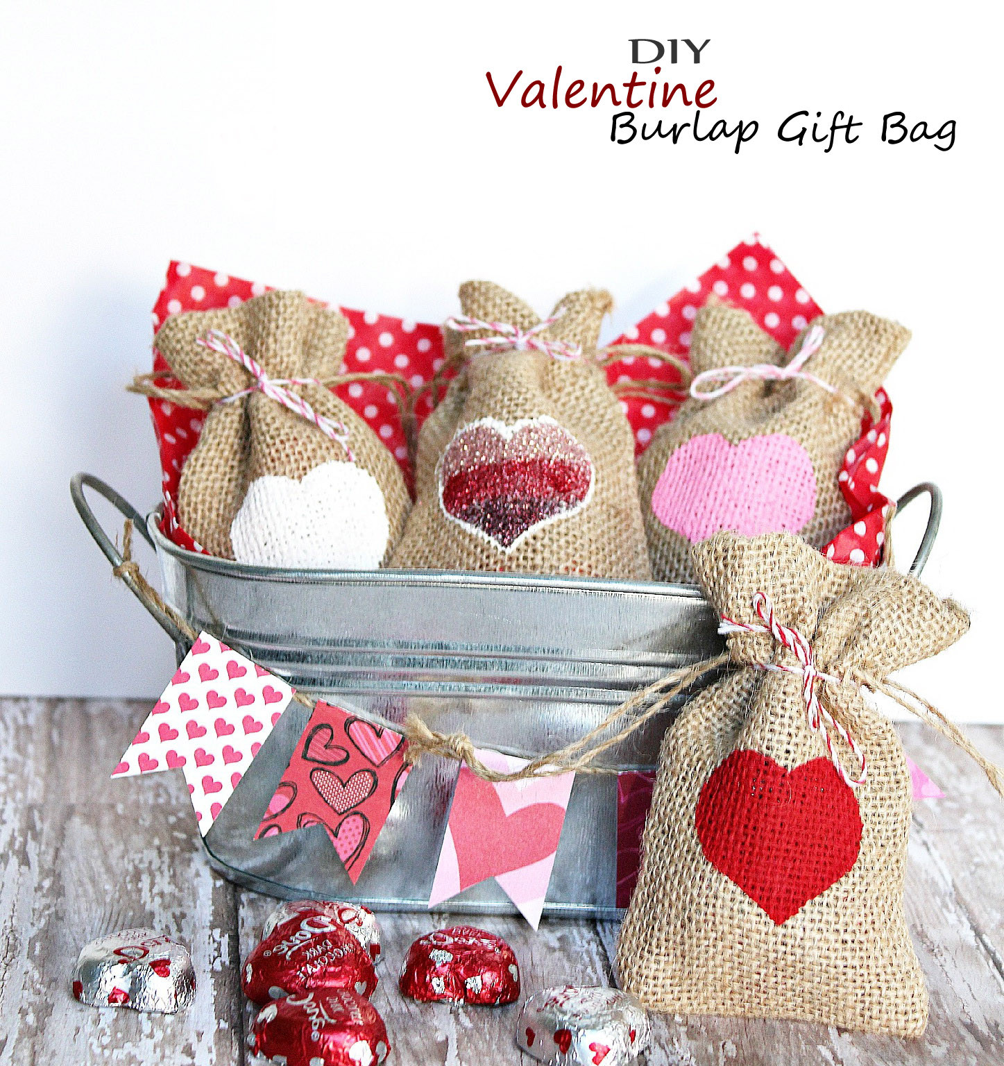 Gift Bag DIY
 Valentine Burlap Gift Bag – Easy Homemade Holiday Kid