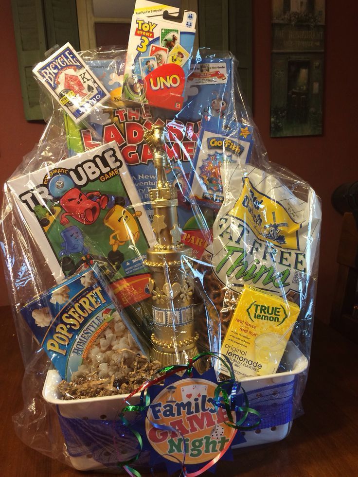 Gift Basket Ideas Families
 Family Game Night Basket Trophy family game night basket