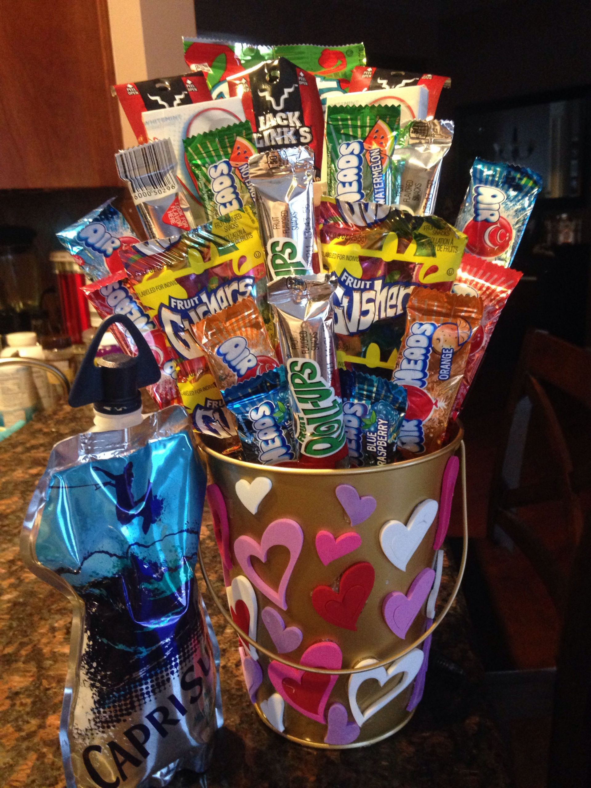 Gift Basket Ideas For Boyfriends
 My boyfriends candy basket for valentines day ️