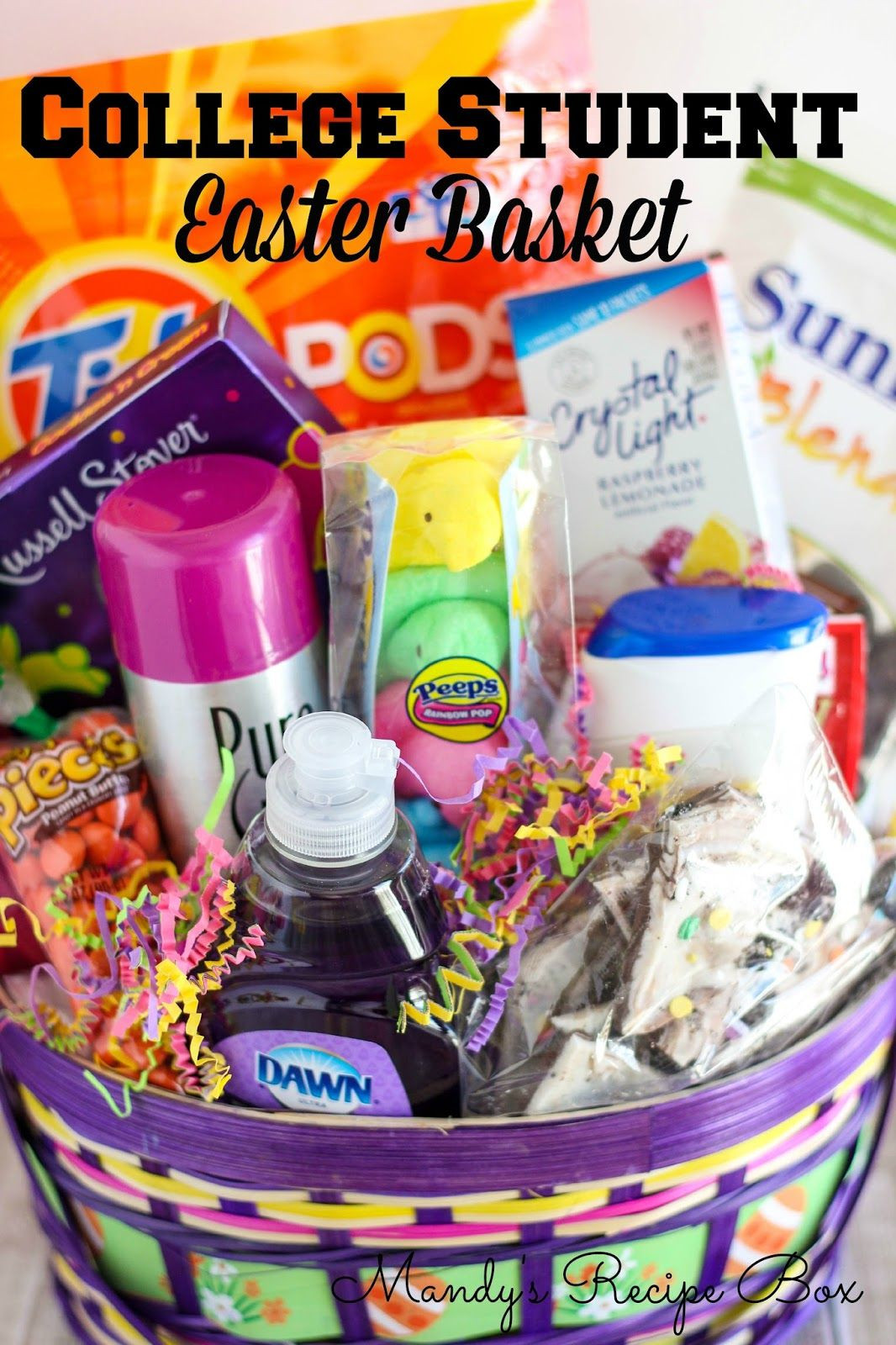 Gift Basket Ideas For College Students
 College Student Easter Basket With images