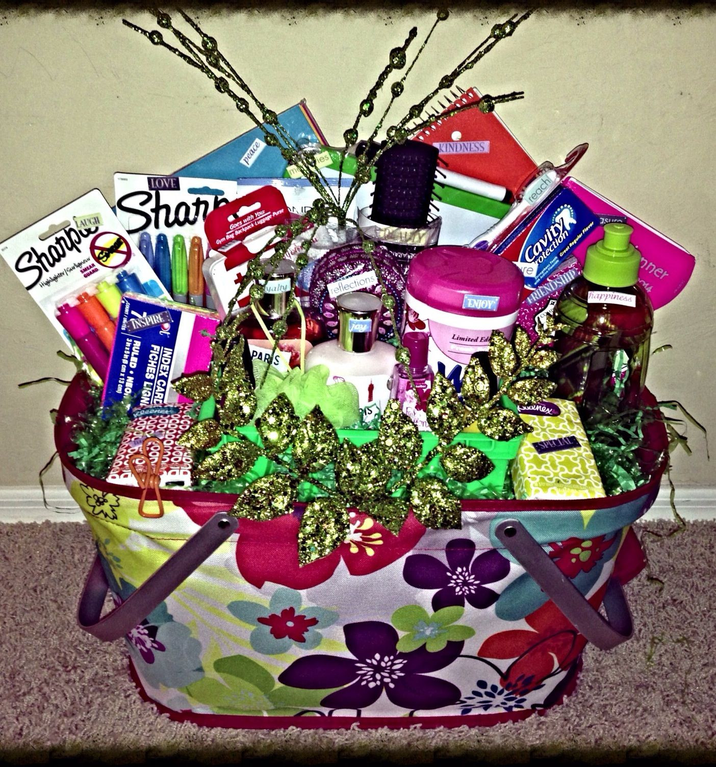 Gift Basket Ideas For College Students
 College Student Gift Basket for her This basket is