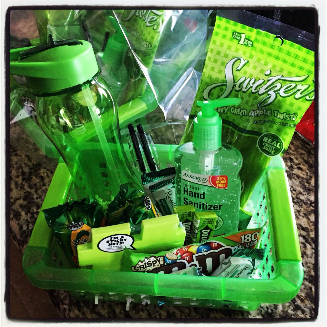 Gift Basket Ideas For Office Staff
 Green Themed Basket I m using as a t for the office