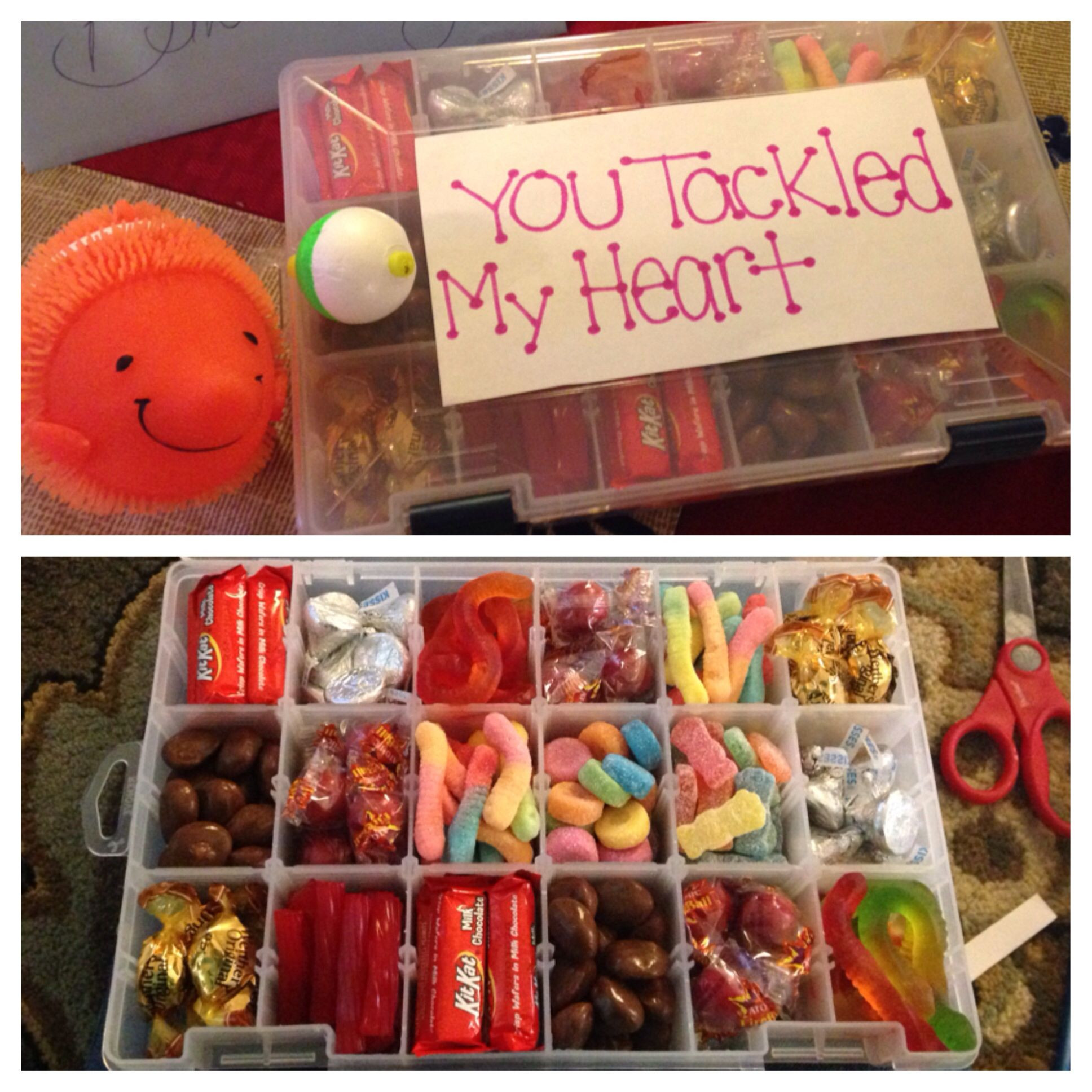 Gift Box Ideas For Boyfriend
 A tackle box with candy