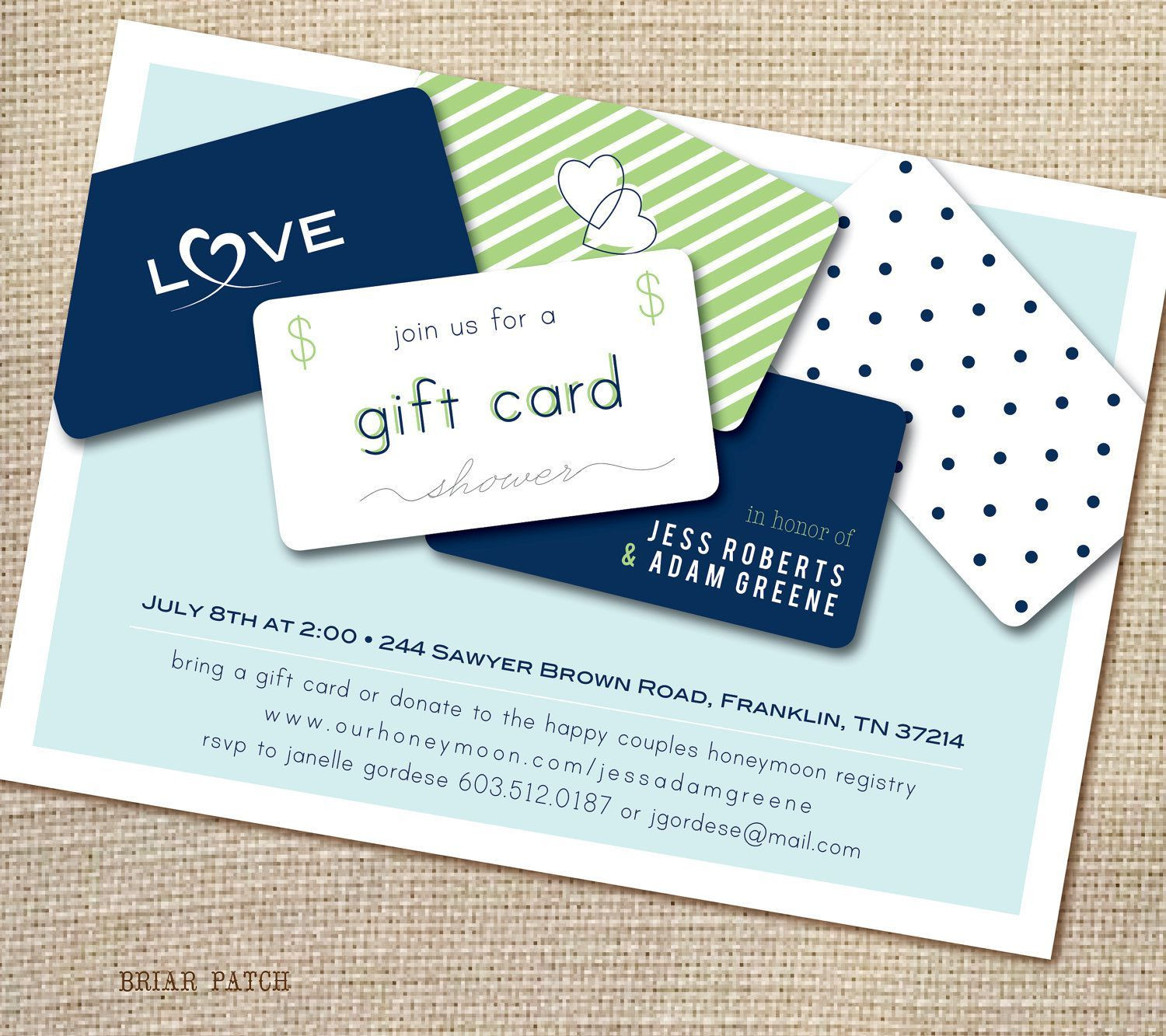 Gift Card Ideas For Couples
 t card bridal shower invitation wording