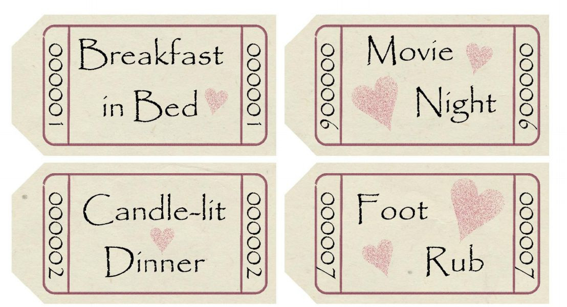 Gift Certificate Ideas For Couples
 15 Sets of Free Printable Love Coupons and Templates